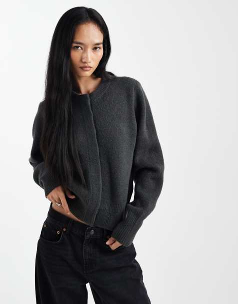 Chaqueta bomber de estar por casa gris carbón con tapeta oculta de ASOS DESIGN - view 1