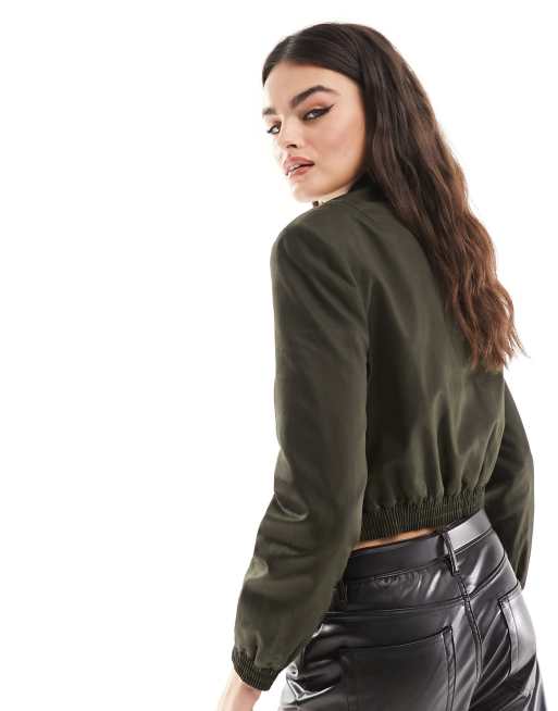 Chaqueta bomber de sastre caqui con hombros marcados de ASOS DESIGN , 4 de 4
