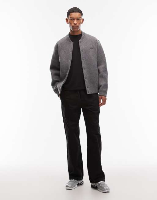 Chaqueta bomber gris de lana de Lacoste, 2 de 5