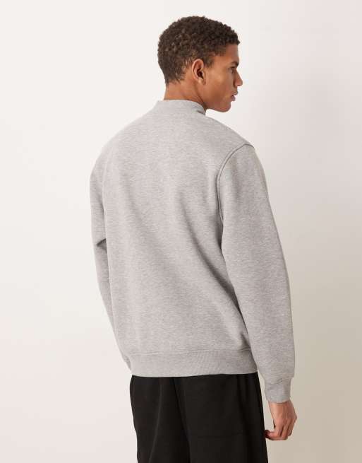 Chaqueta bomber gris jaspeado con cremallera de punto liso de ASOS DESIGN, 3 de 5
