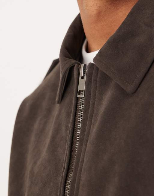 Chaqueta bomber marrón de antelina de ASOS DESIGN, 5 de 5