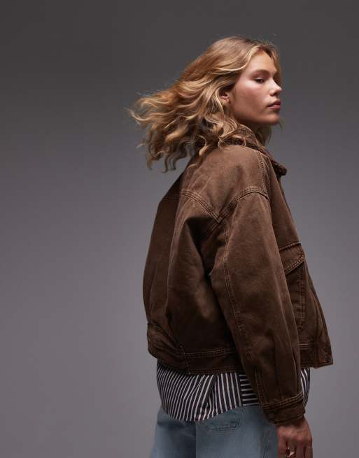 Chaqueta bomber marrón de sherpa de Levi's, 3 de 4
