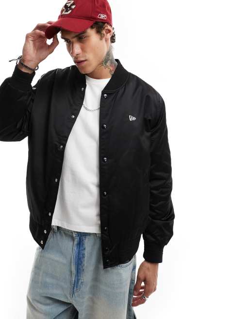 Chaqueta bomber negra con estampado trasero de béisbol "NY" de New Era, 2 de 4