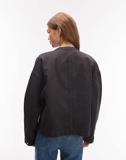 Chaqueta bomber negra de algodón lavado de ARKET, 2 de 4