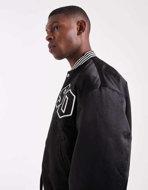 Chaqueta bomber negra de estilo universitario de Jack & Jones, 4 de 5