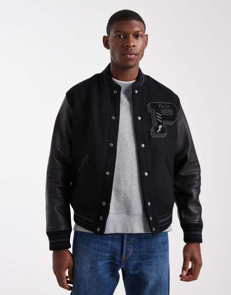 Chaqueta bomber negra de estilo universitario de Polo Ralph Lauren - view 1