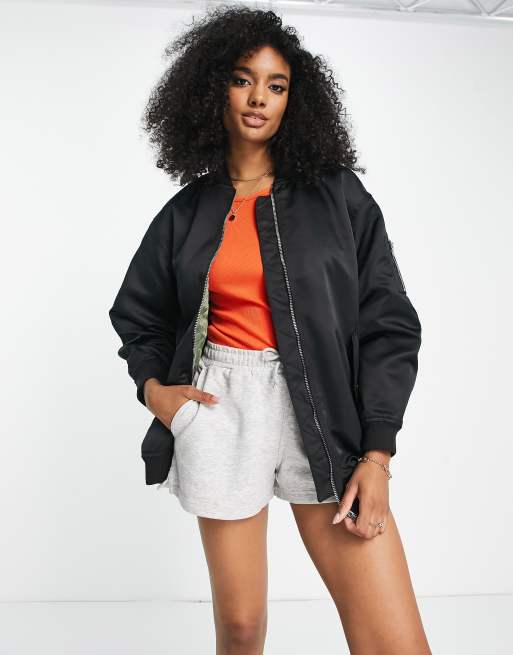 Chaqueta Bomber para Mujer Oversize Con cremallera MANGO MANGO