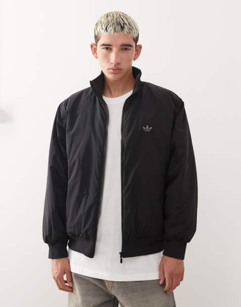Chaqueta bomber negra extragrande de nailon de adidas Originals - view 1