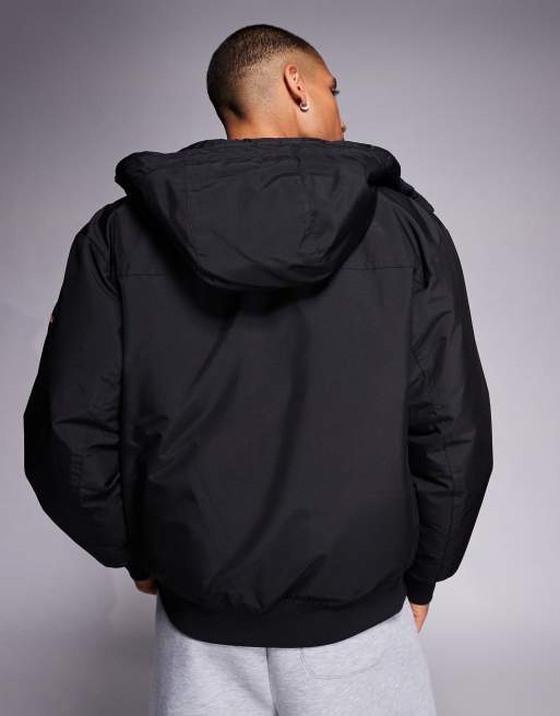 Chaqueta bomber negra gruesa con capucha Osis de Boss Orange, 3 de 5