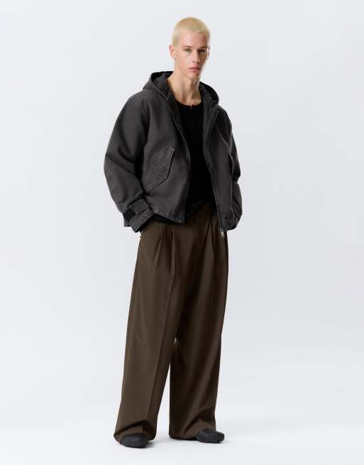 Chaqueta bomber negro lavado de lona de Weekday, 2 de 4