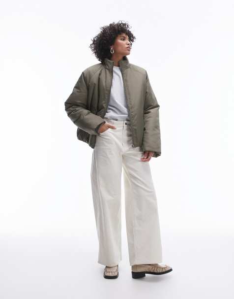 Chaqueta bomber verde acolchada de Topshop - view 1