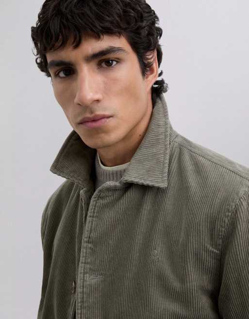 Chaqueta bomber verde caqui claro de pana de Scalpers ASOS