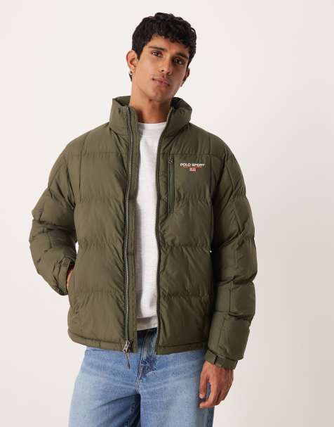 Chaqueta bomber verde oscuro aislante y acolchada con logo de bandera Sport de Polo Ralph Lauren - view 1