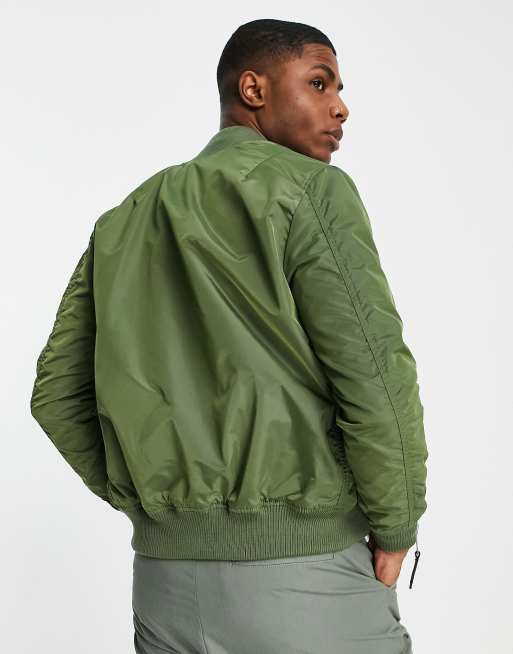 Chaqueta bomber verde salvia de corte slim MA 1 TT de Alpha