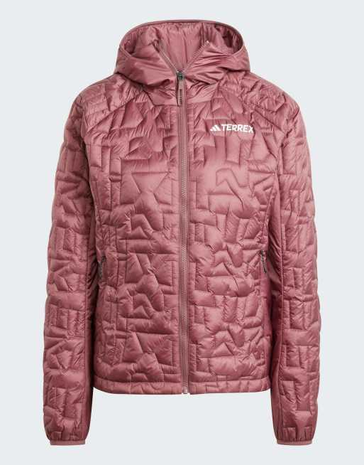 Chaqueta burdeos aislante de corte suelto con capucha Xperior Primaloft de adidas Terrex, 4 de 4
