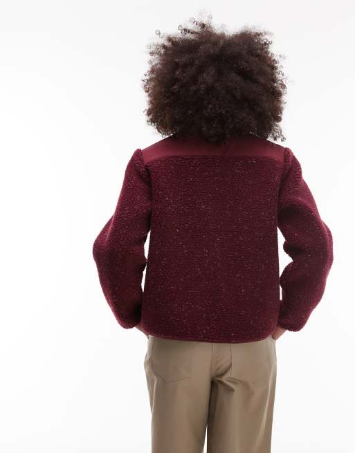 Chaqueta burdeos con cremallera de felpa Sienna de Levi's, 4 de 4