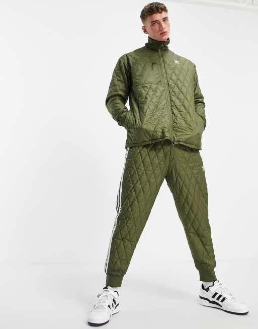 Chaqueta caqui acolchada adicolor con cremallera de adidas Originals