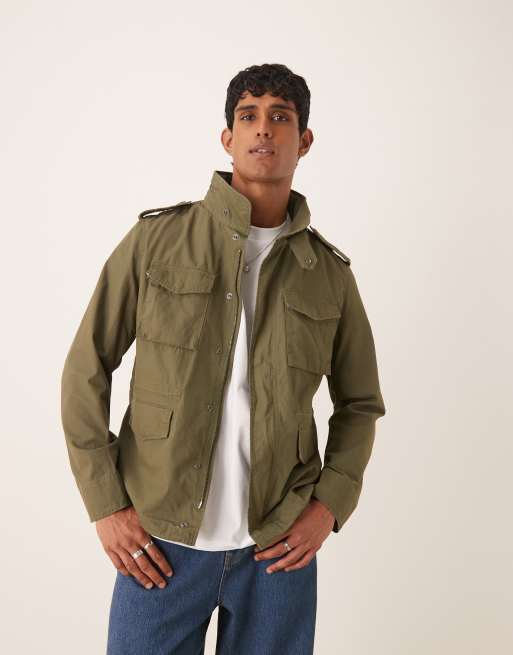 Chaqueta caqui con diseño militar de Scalpers ASOS