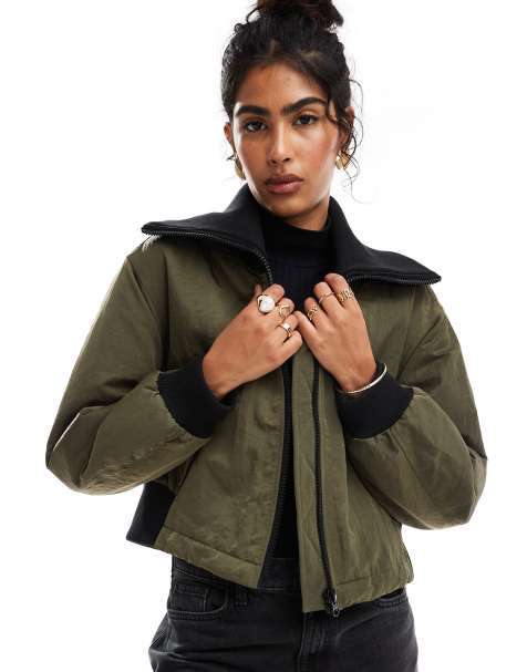 Chaqueta caqui de estilo casual con solapas de canalé de ASOS DESIGN - view 1