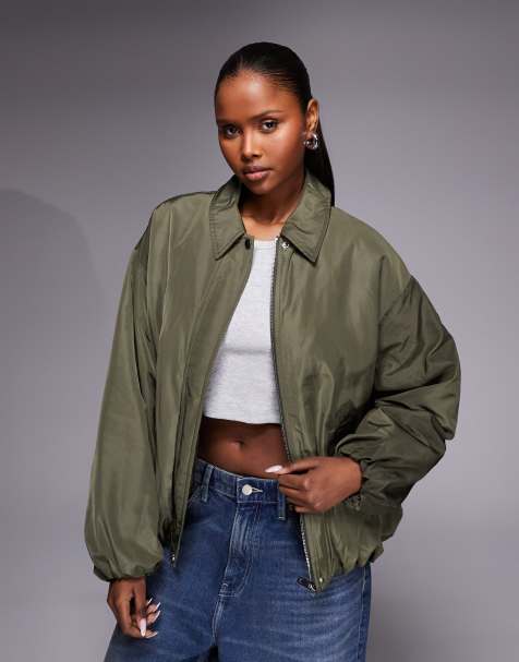 Chaqueta caqui técnica con bajo abullonado de River Island - view 1