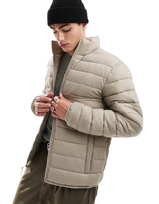 Chaqueta caqui vintage acolchada ligera de Hollister