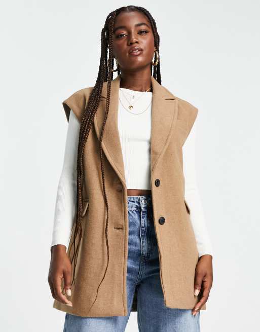 Chaqueta color camel estilo chaleco formal de Vero Moda ClassicfuncenterShops