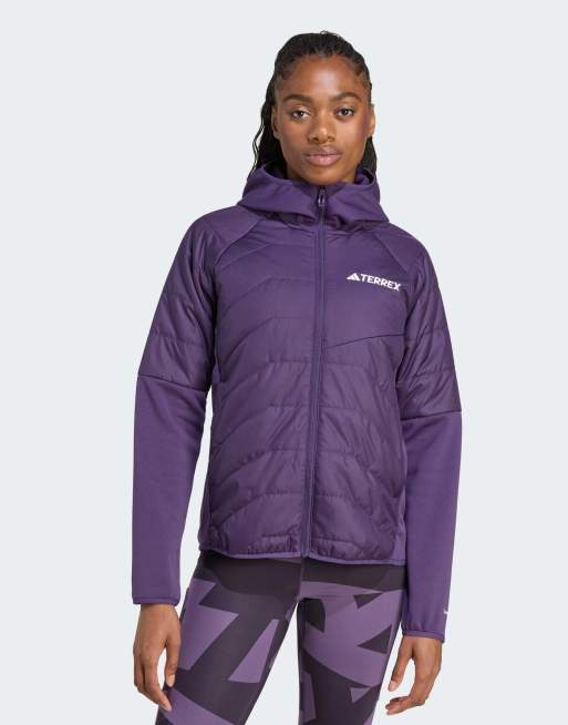 Chaqueta color ciruela aurora híbrida aislante con capucha Terrex Multi de adidas Performance