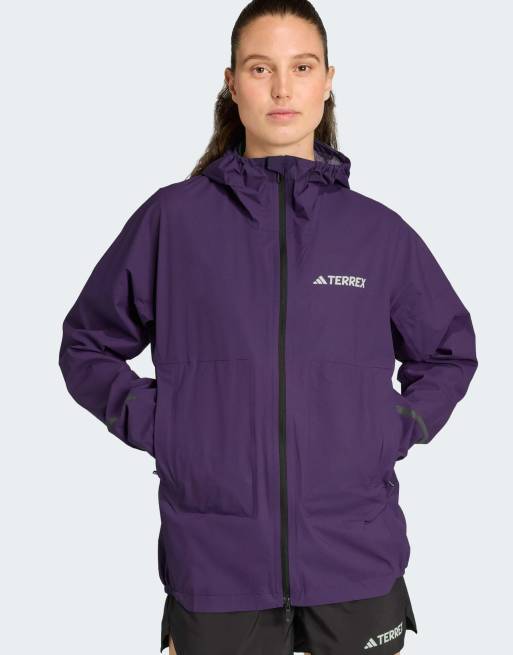 Chaqueta color ciruela aurora Terrex Xperior 2.5 Layer Light Climaproof de adidas Performance