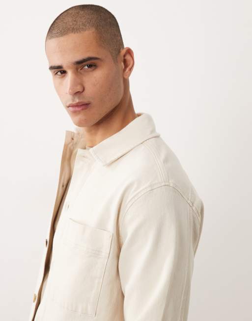 Chaqueta color crudo de estilo sobrecamisa de Selected, 4 de 5