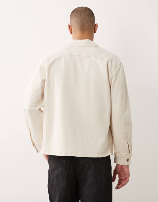 Chaqueta color crudo de estilo sobrecamisa de Selected, 5 de 5