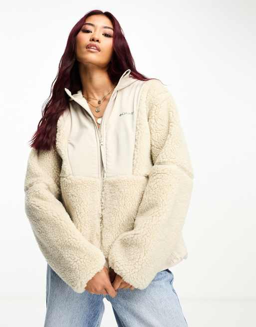 Chaqueta color piedra con cremallera Hakatai de Columbia