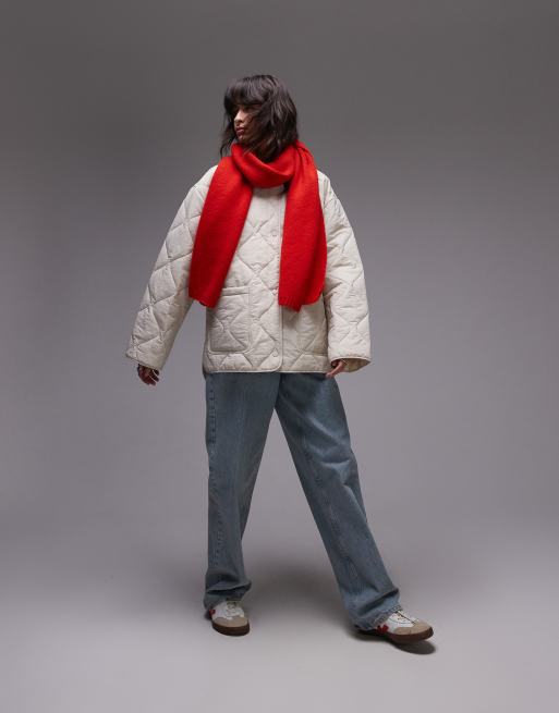 Chaqueta color piedra guateada cómoda con forro de Topshop, 2 de 4