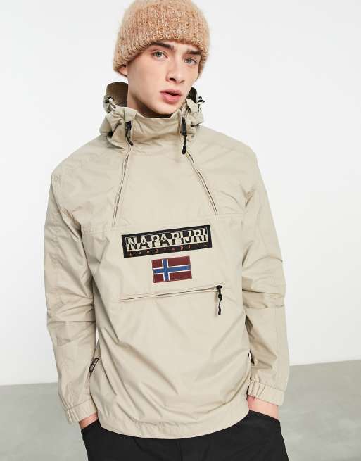 Chaqueta color piedra sin aberturas resistente al agua con capucha Northfarer 2.0 de Napapijri