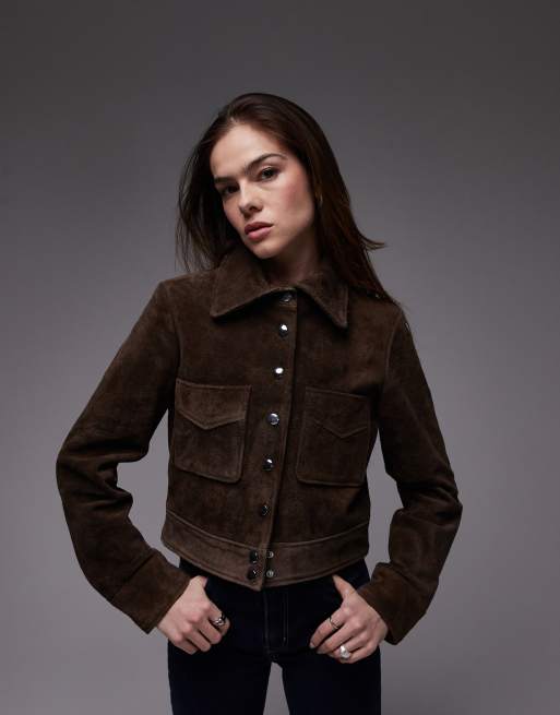 Chaqueta color tostado de ante de Mango