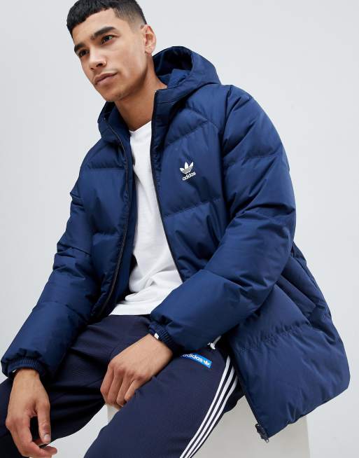 Chaqueta con capucha retro en azul marino DH5004 de adidas Originals