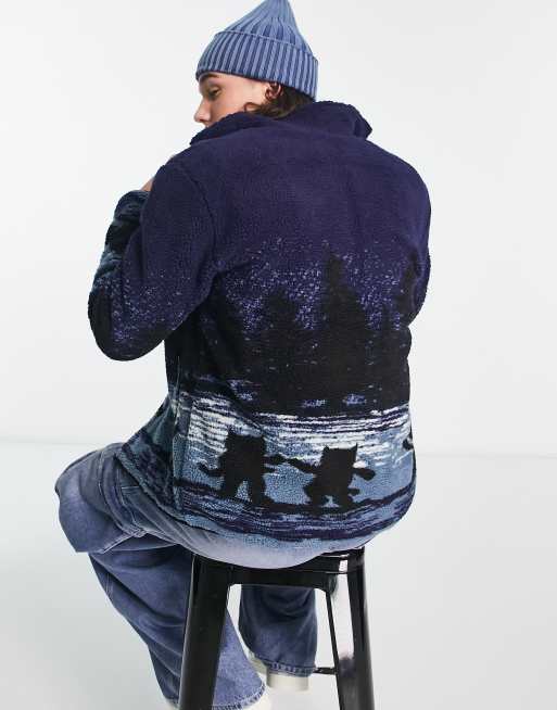 Chaqueta con estampado integral y cremallera de felpa Cosmic Meadow de Rip N Dip, 3 de 4