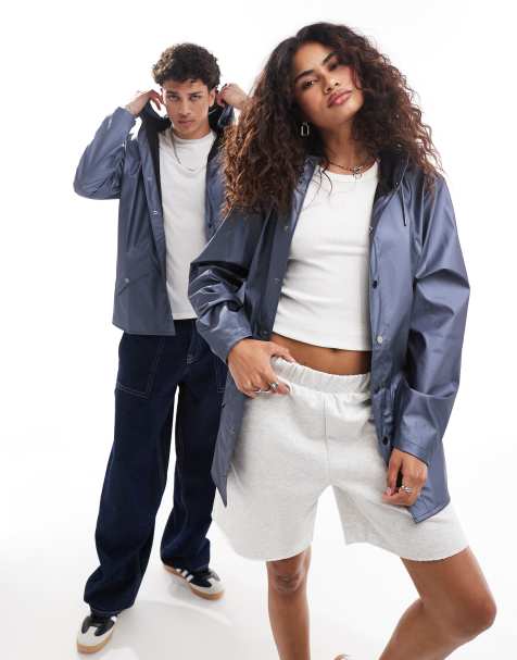 Chaqueta corta azul brillante impermeable 12010 de Rains - view 1