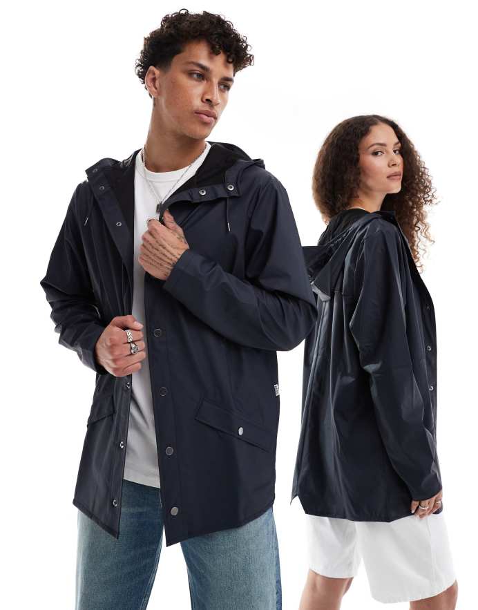 Rains Chaqueta corta azul marino unisex impermeable 12010 de