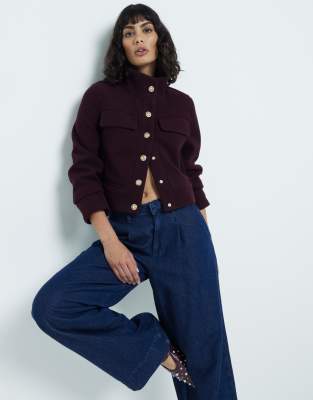 Chaqueta Burdeos Plana Strecht