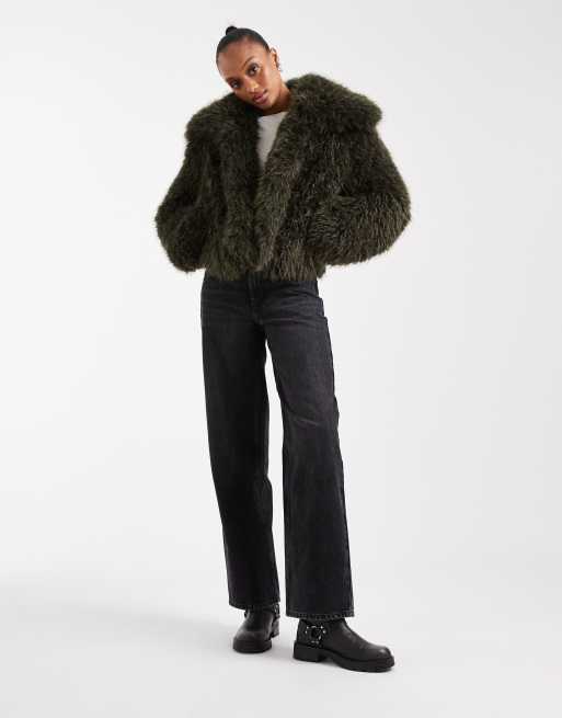 Chaqueta corta caqui de piel sintética de ASOS DESIGN Tall, 4 de 4