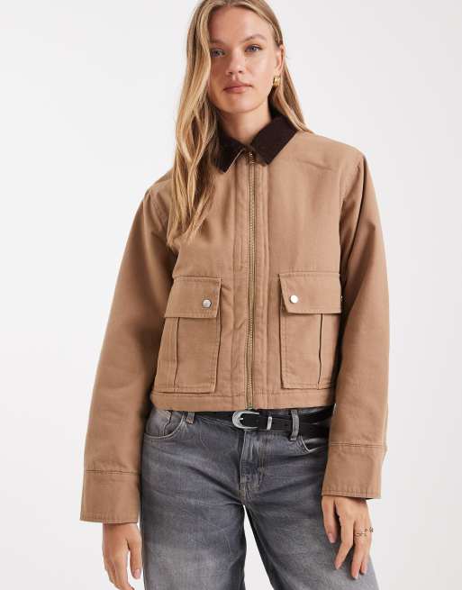 Chaqueta corta color tostado de estilo campestre de New Look