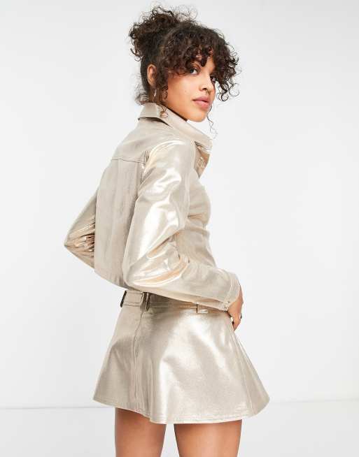 Chaqueta corta dorada de ASOS DESIGN (parte de un conjunto), 2 de 4