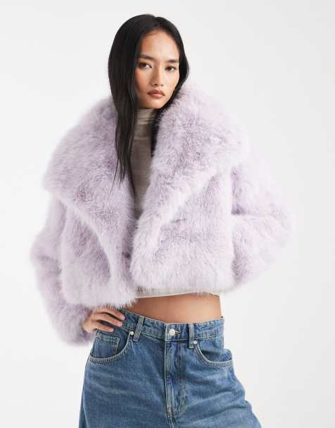 Chaqueta corta lila con detalle de solapas extragrandes de piel sintética Lyla de Kiwi & Co - view 1