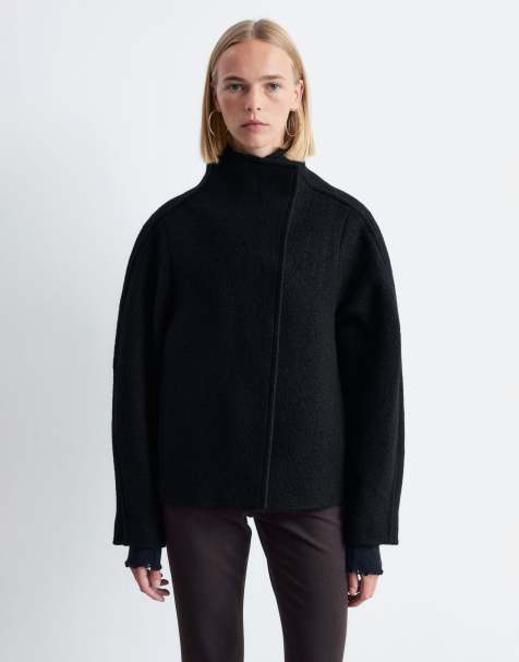 Chaqueta corta negra con cuello subido de lana de & Other Stories - view 1