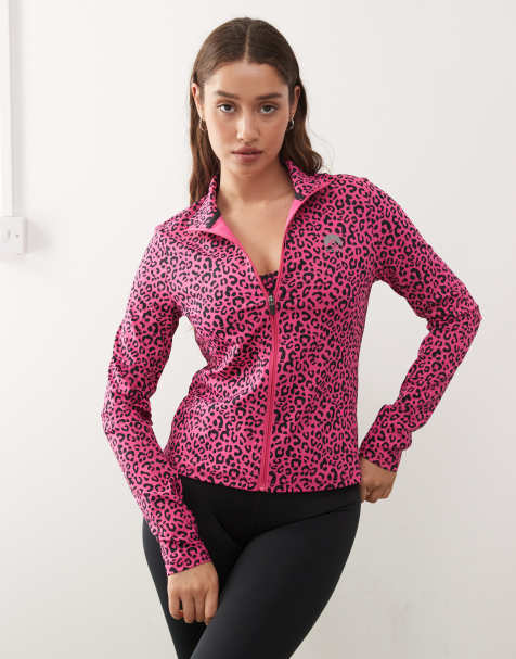Chaqueta corta rosa con cremallera y estampado de leopardo Infinite de OOSC - view 1