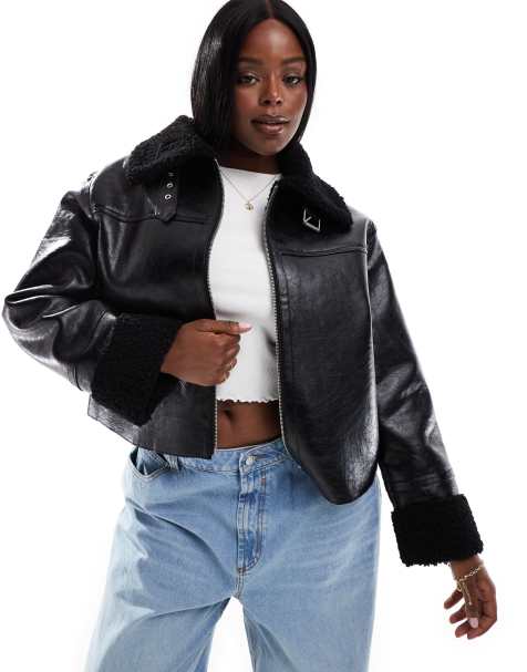 Chaqueta de aviador negra de COLLUSION Plus - view 1