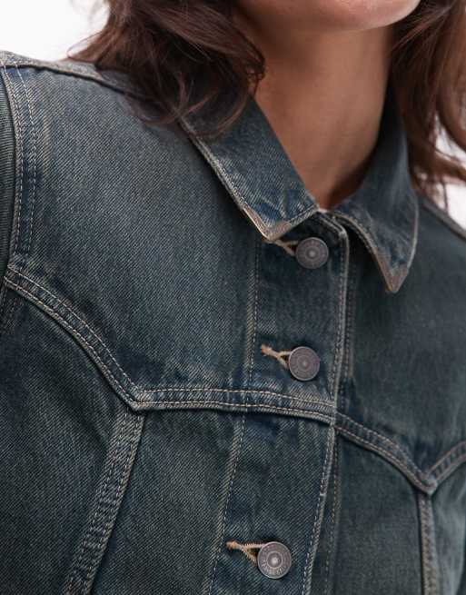 Chaqueta de camionero vaquera azul con ribetes de estilo wéstern Original de Levi's, 2 de 4