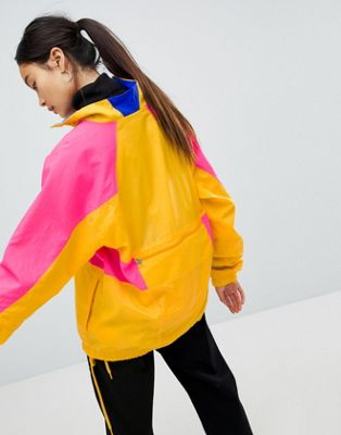 Chaqueta de chándal amarilla extragrande con media cremallera y diseño  colour block Vaporwave de Nike | ASOS