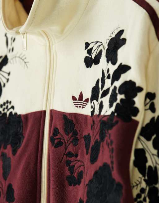 Adidas Premium Conjunto Adidas Mujer Flores Chaqueta De Chándal