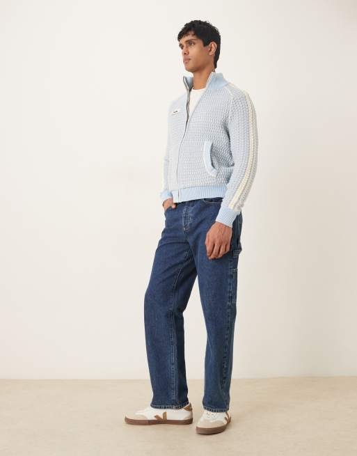 Chaqueta de chándal azul claro con cremallera de punto de Prohibited, 2 de 5
